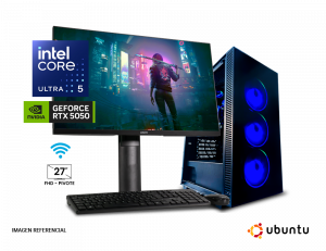 PC GAMER Ultra 5 225, 32GB DDR5, 1TB SSD M.2, RTX 5050 8GB, Wi-Fi 6 + Monitor 27